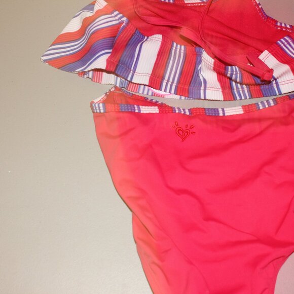 Multi Color 2 Pcs Justice Bikini Swimsuit Size 12 New - Picture 2 of 2